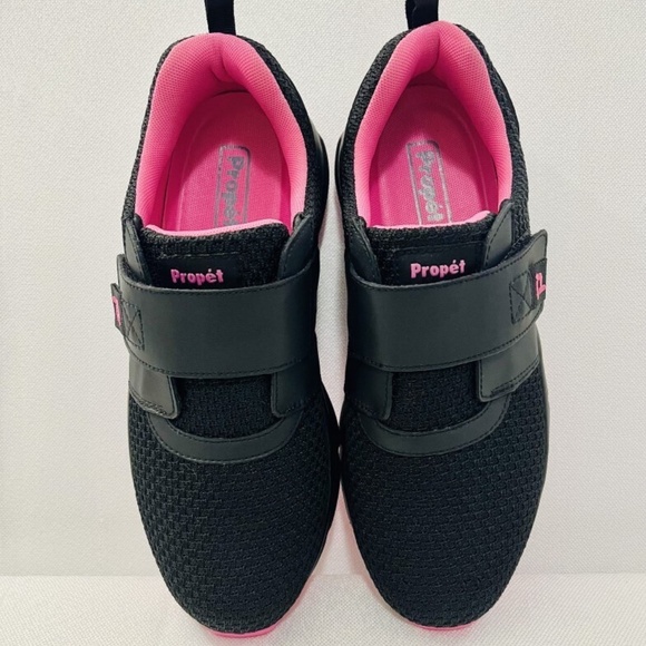 Propet Black Pink Stability X Strap Womens Sneakers Diabetic Orthotic EV Insole - Picture 2 of 9